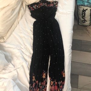 Black floral jumpsuit